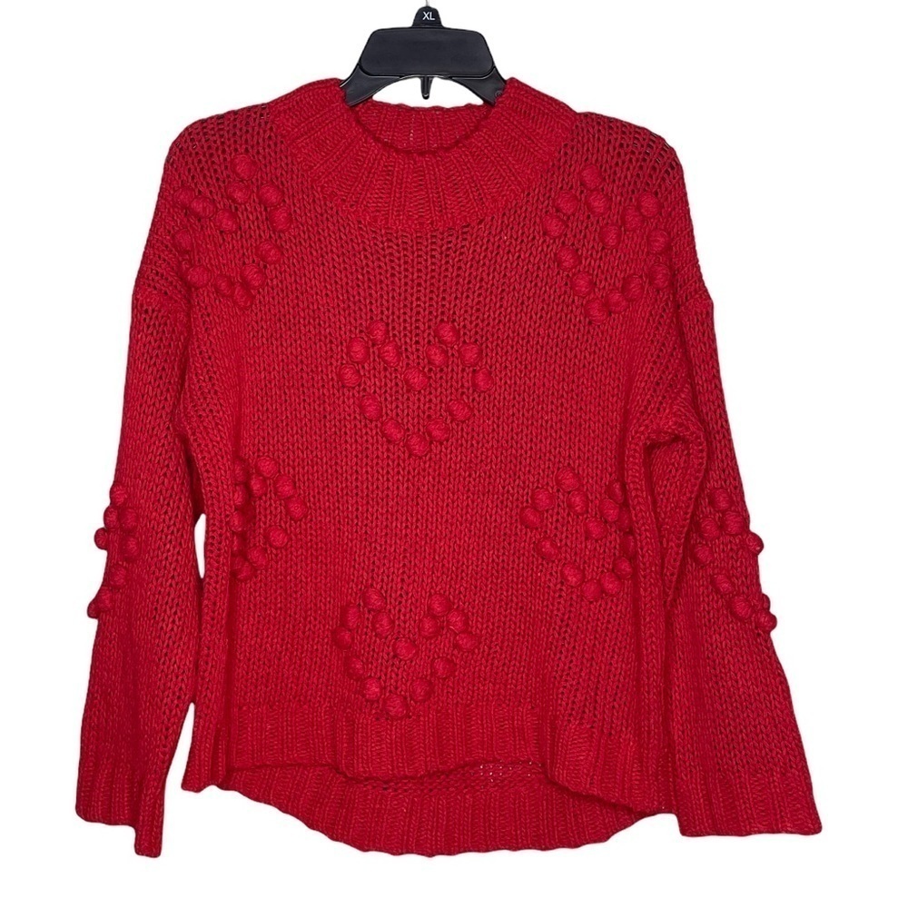 Red Love At First Find Mock Knit Turtleneck